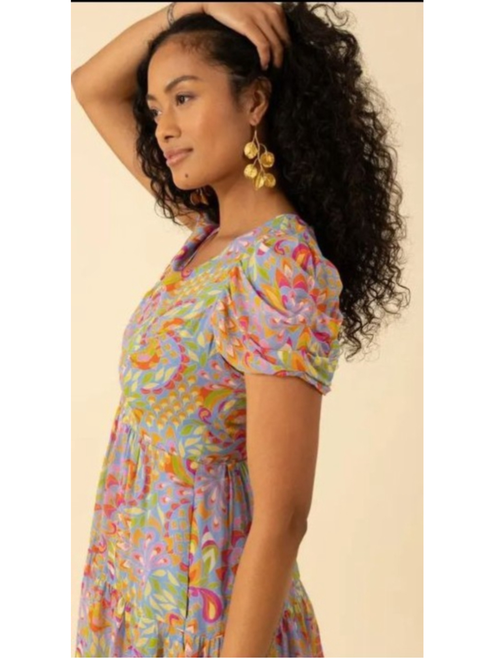 Hale Bob Hope Georgette Mini Dress Tiered Sz XS - Picture 2 of 8
